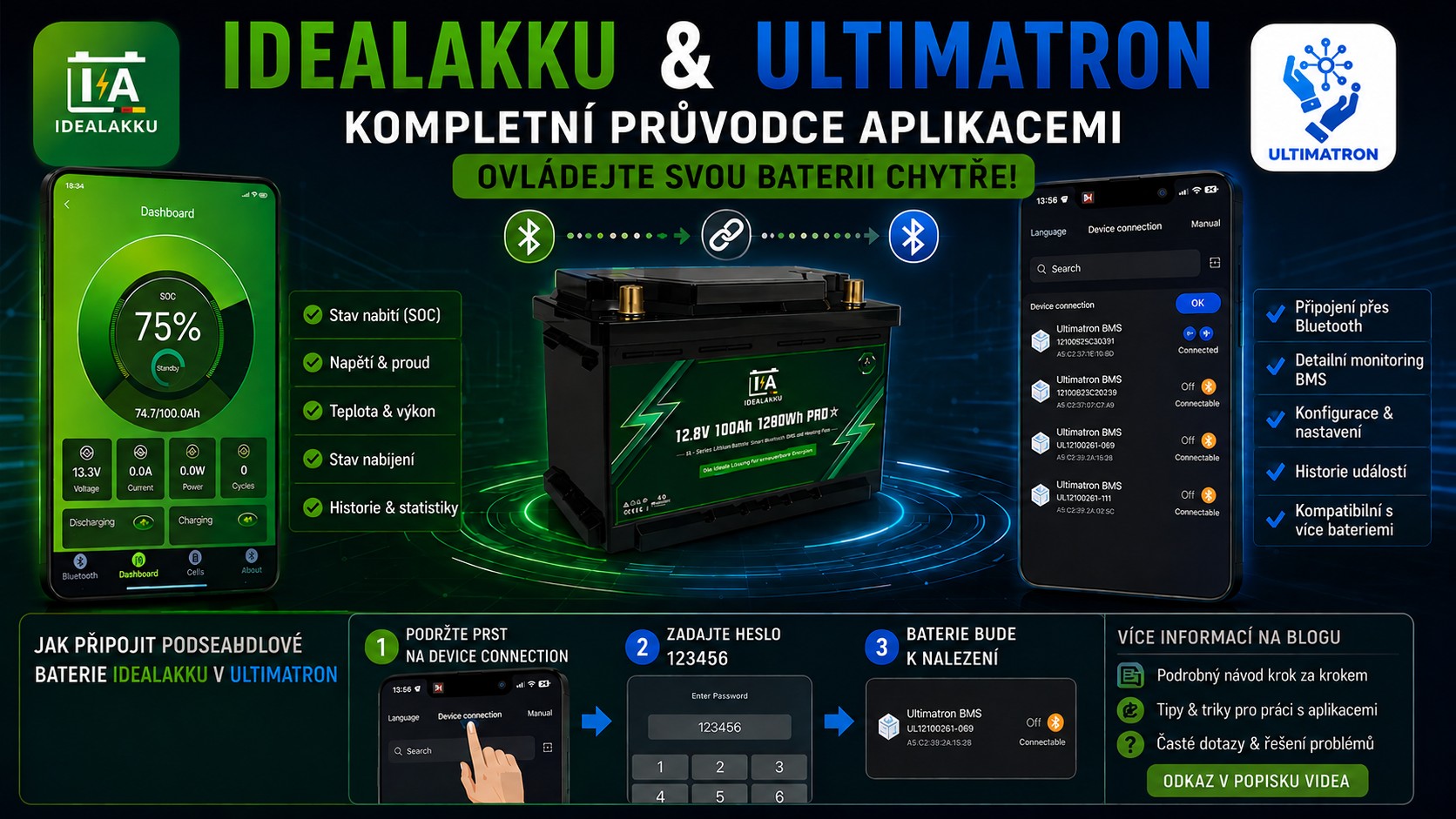 Jak propojit baterie IdealAkku s aplikací Ultimatron? 📱🔋