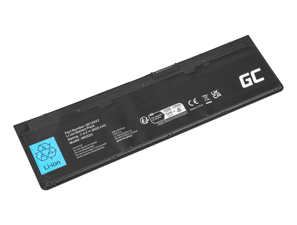 *Green Cell DE154V2 Baterie Dell WD52H VFV59 KWFFN HJ8KP, Dell Latitude E7240 E7250 4600mAh Li-Pol