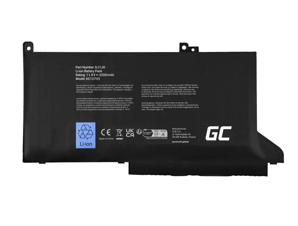 *Green Cell DE127V2 Baterie Dell DJ1J0 / Dell Latitude 7280 7290 7380 7390 7480 7490 2700mAh Li-ion
