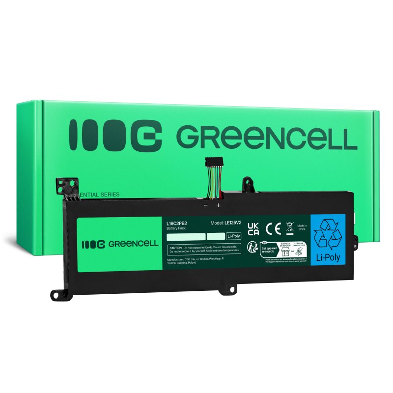 *Green Cell LE125V2 Baterie Lenovo L16C2PB2 L16M2PB1, Lenovo IdeaPad 3 3-15ADA05 3-15IIL05 320-15IAP 320-15IKB 320-15ISK 330-15AST 330-15IKB 4500mAh Li-Ion