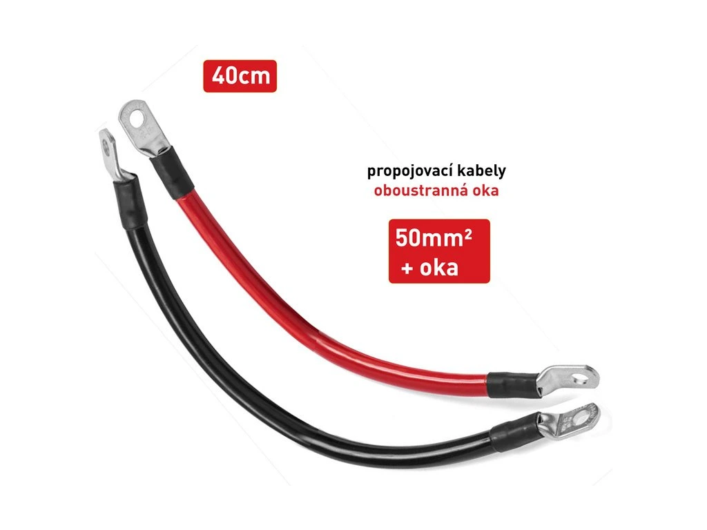 *Kabel propojovací s oky - 50mm², délka 40cm černý - 1ks