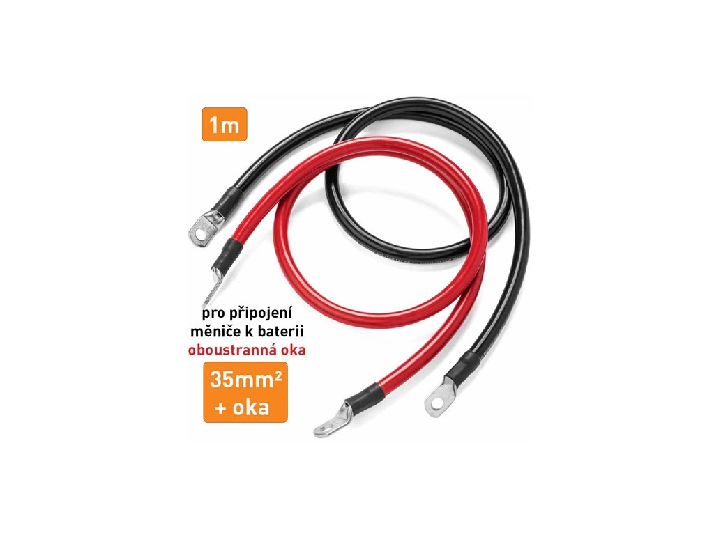 *Kabel propojovací s oky - 35mm², délka 1m (černý + červený)