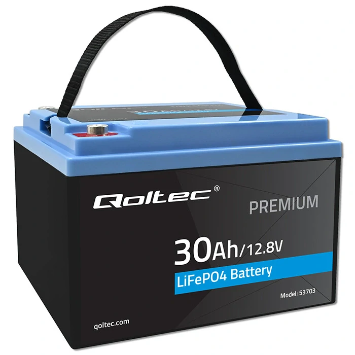 *Qoltec 53703 LiFePO4 lithiová železná fosfátová baterie | 12,8V | 30Ah | 384 Wh | BMS