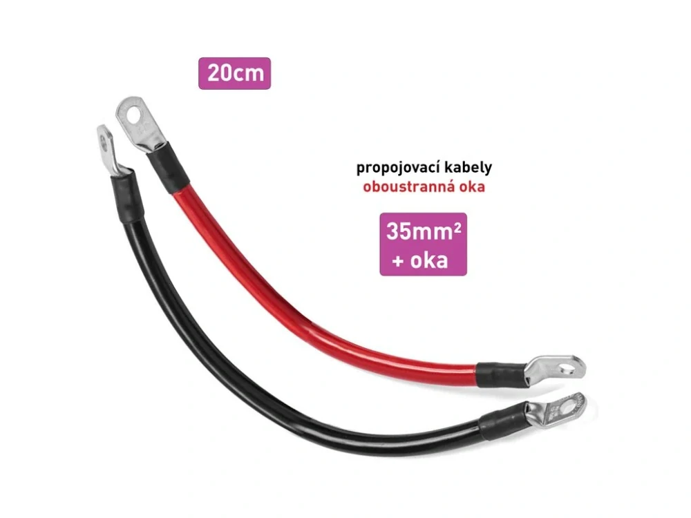 *Kabel propojovací s oky - 35mm², délka 20cm červený - 1ks