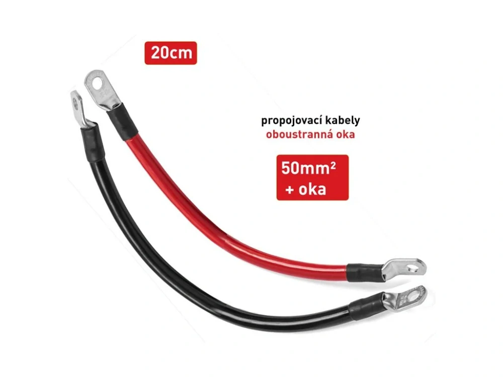 *Kabel propojovací s oky - 50mm², délka 20cm černý - 1ks