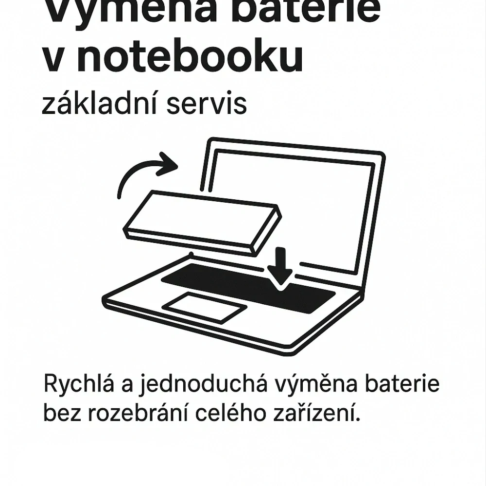Výměna baterie v notebooku – základní servis