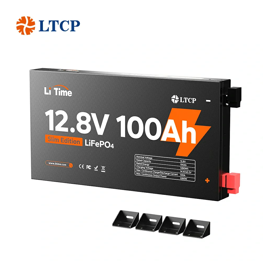 ❄️LiTime 12V 100Ah Slim LiFePO4 baterie s Bluetooth a ohřevem – ultra tenká baterie do karavanu, vestavby a lodě