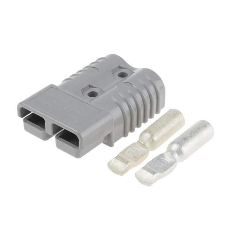 *Silový konektor typu Anderson JQ50A 50A 600V pro kabel 4–12 mm² – šedý