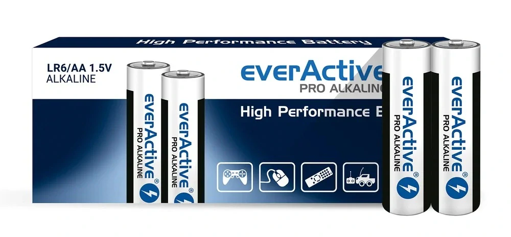 *Alkalické tužkové baterie everActive Pro AA / LR6 1,5 V – 10 ks