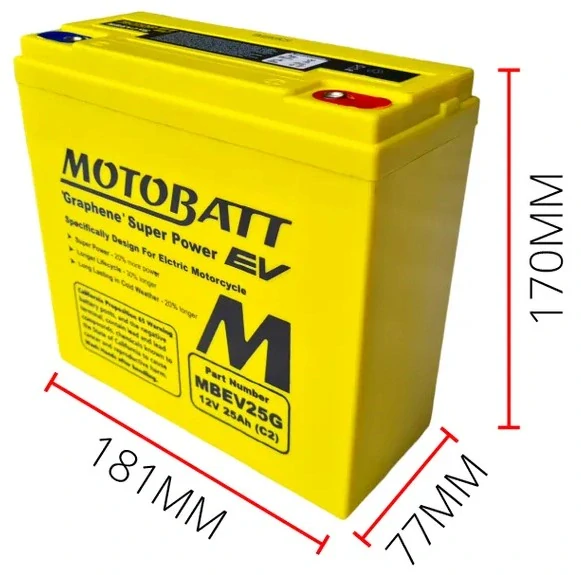 *Motobatt MBEV25G (6-DZM-20) Graphene AGM trakční baterie 12V 25Ah C2 | E-skútry, elektrokola, elektrické vozíky | Oficiální CZ distribuce