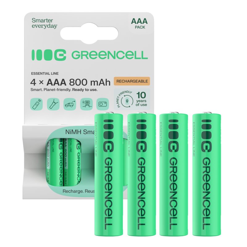 *Green Cell Dobíjecí baterie Ni-MH 4x AAA HR03 800 mAh