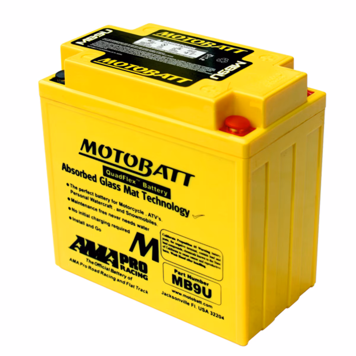 Motobatt MB9U AGM motobaterie 12V 11Ah 140A | Náhrada YB9-A, YB9-B, YB7L-B | Oficiální CZ distribuce