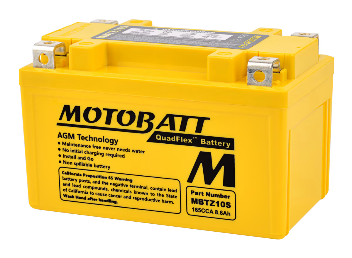 Motobatt MBTZ10S AGM motobaterie 12V 8,6Ah 165A | Náhrada YTX7A-BS, YTZ10S | Oficiální CZ distribuce