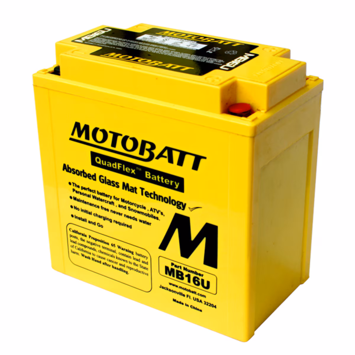 Motobatt MB16U AGM motobaterie 12V 20Ah 250A | Náhrada YB16B-A, YB16B-A1, YB16B-A2 | Oficiální CZ distribuce