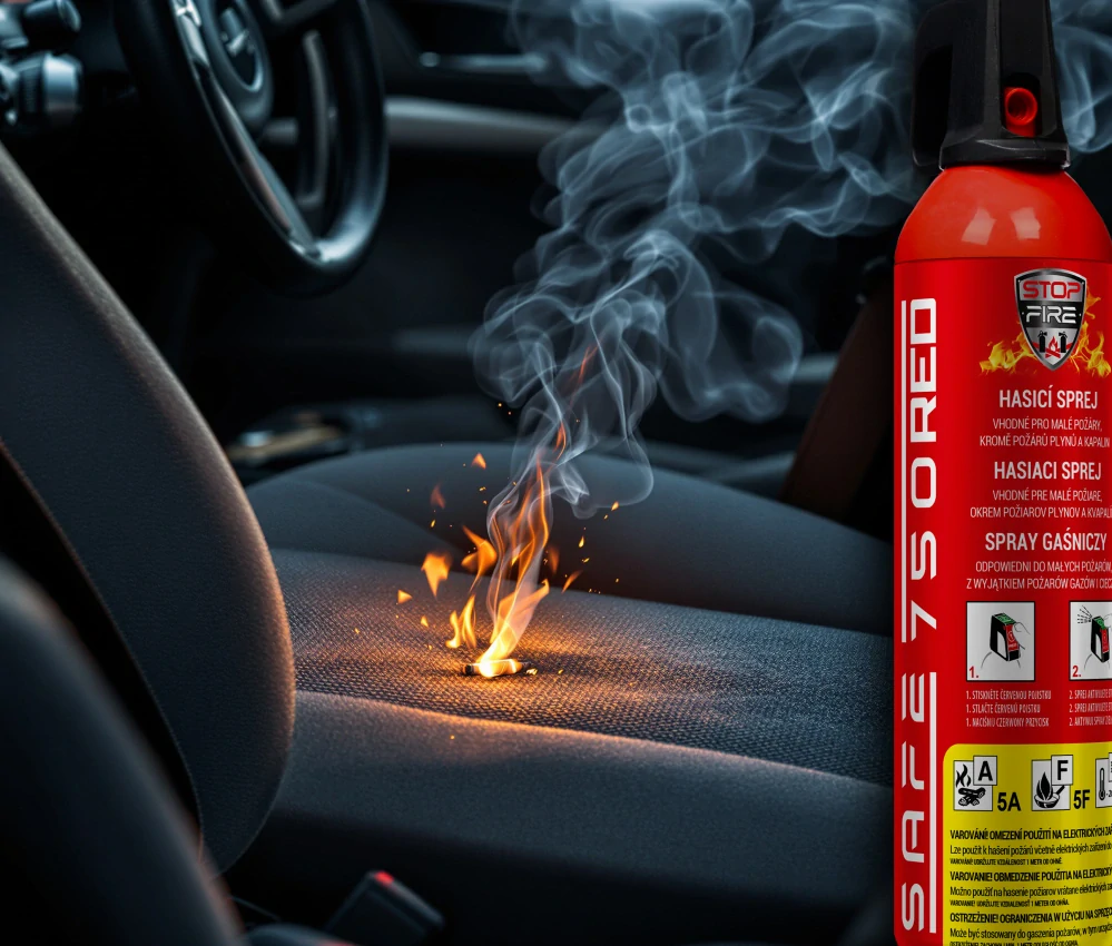 Hasicí sprej SAFE 750 RED + držák SAFE 75C