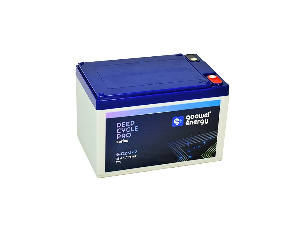*Trakční gelová baterie GOOWEI ENERGY 6-DZM-12 12V 15Ah (Deep Cycle, VRLA/GEL) pro elektrokola, skútry a vozíky