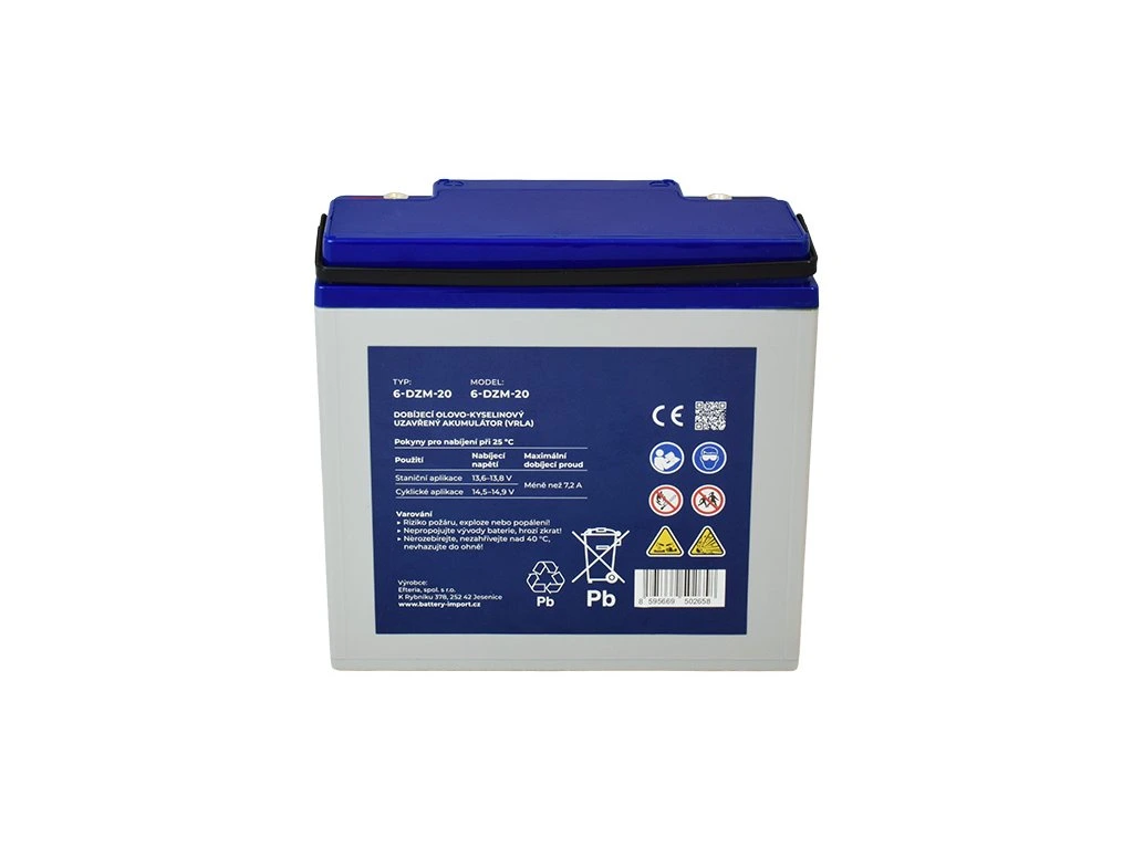 *Trakční baterie GOOWEI ENERGY 6-DZM-20 12V 24Ah GEL (Deep Cycle) – pro elektrokola, vozíky, solární systémy