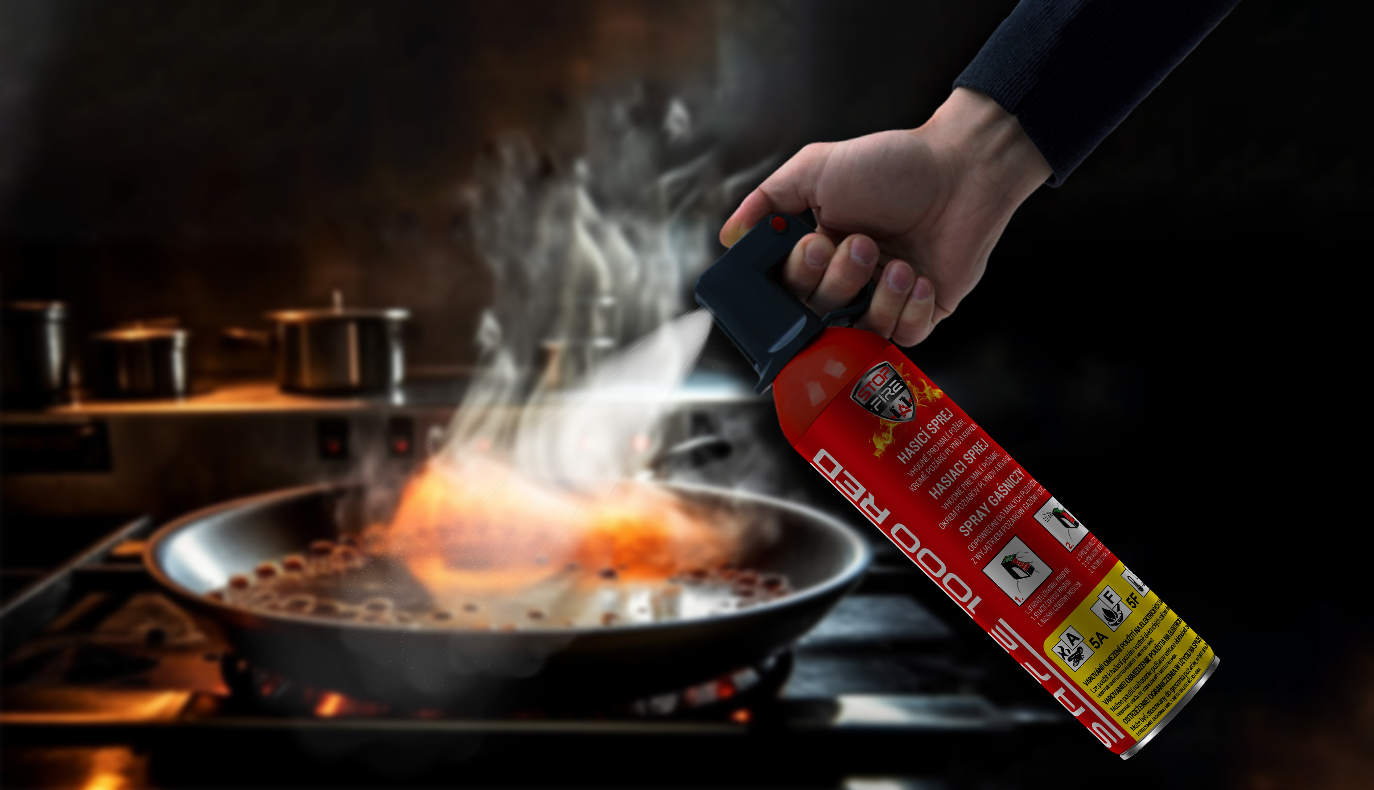 SET Hasicí sprej SAFE 1000 RED + držák SAFE 100C