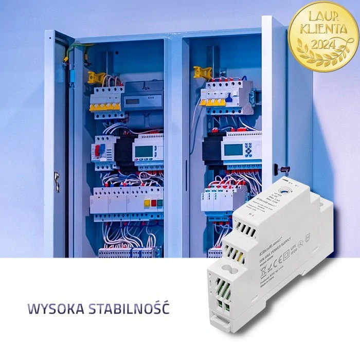 Qoltec 50996 – Průmyslový napájecí zdroj na DIN lištu 12 W / 5 V / 2,4 A / Bílý