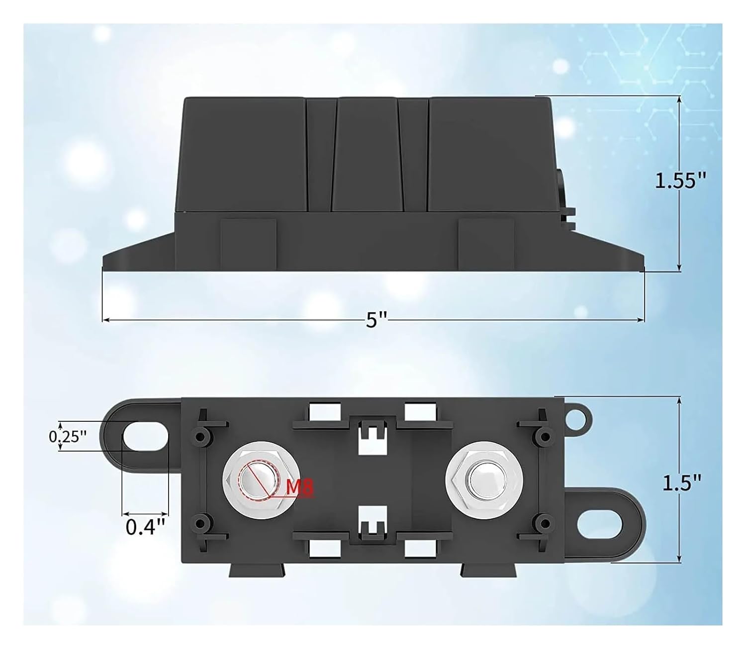 DaierTek ANL MEGA držák pojistky s pojistkou 250A – plochý typ | 12 / 24 V | auto / loď