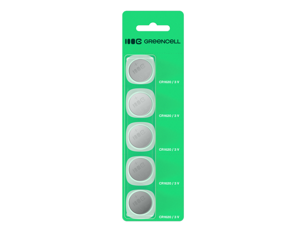 *Green Cell X1CR1620 Baterie CR1620 lithiové knoflíkové baterie 3V 70 mAh – 1ks blistr (váhy, kalkulačky, počítače, glukometry, dálkové ovladače do auta)