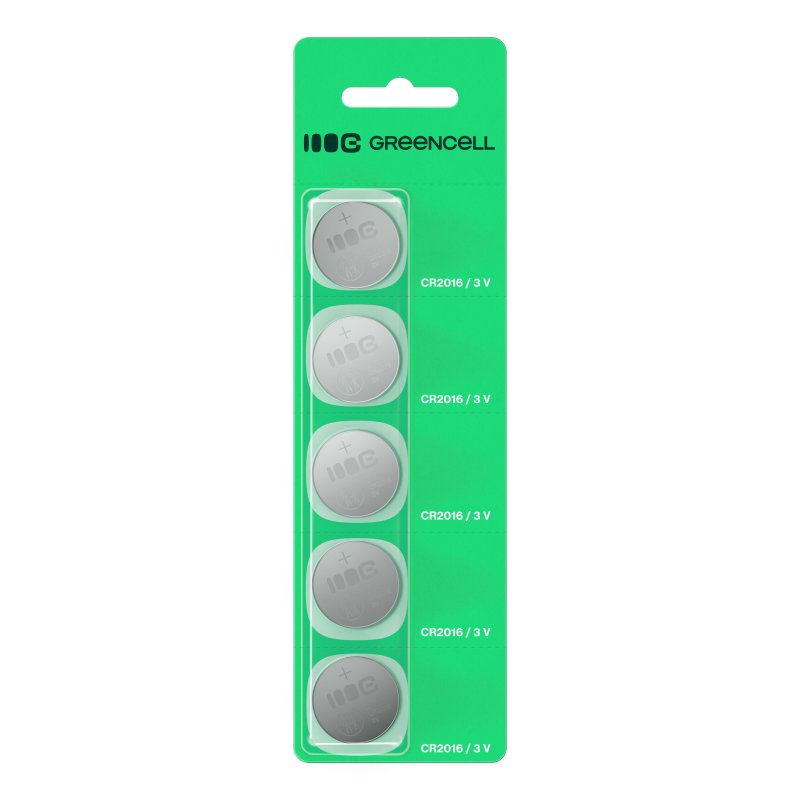 *Green Cell X1CR2016 Baterie CR2016 lithiové knoflíkové baterie 3V 80 mAh – 1ks blistr (váhy, kalkulačky, počítače, glukometry, dálkové ovladače do auta)