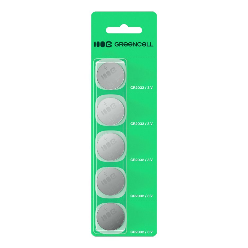*Green Cell X1CR2032 Baterie CR2032 lithiové knoflíkové baterie 3V 220 mAh – 1ks blistr (do klíčů, hodinek, ovladačů, vah)