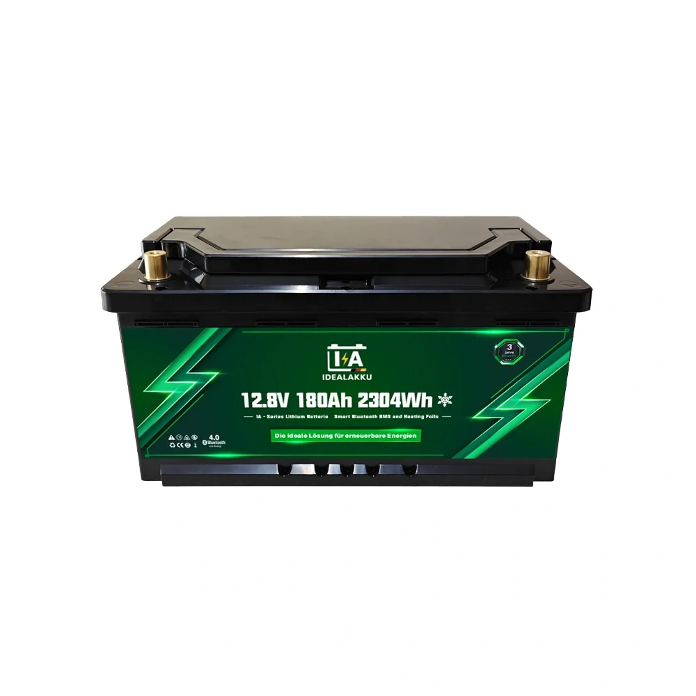 ❄️ IdealAkku IA-12-180H LiFePO4 baterie 12,8V 180Ah 2304Wh s ohřevem, Bluetooth, Smart BMS – pod sedadlo DIN H8/LN5