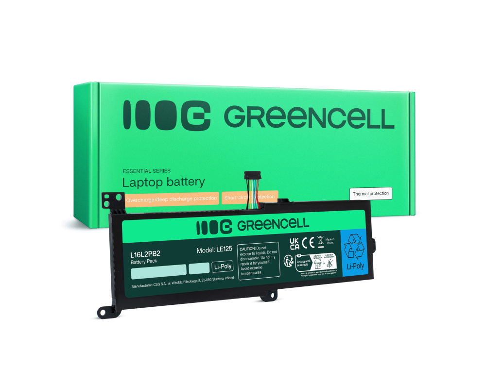 *Green Cell LE125 Baterie Lenovo IdeaPad 320-14IKB 320-15ABR 320-15AST 320-15IAP 320-15IKB 320-15ISK 330-15IKB 520-15IKB 3500mAh Li-Pol