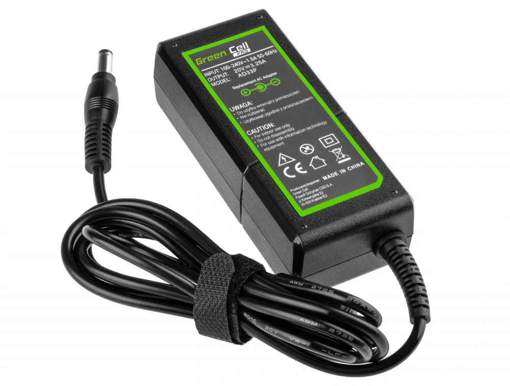 *Green Cell AD33P Adaptér Nabíječka Lenovo G500 G530 G560 G575 G580 G585 IdeaPad Z560 P580 20V 3.25A (5.5mm-2.5mm) náhradní | 65W