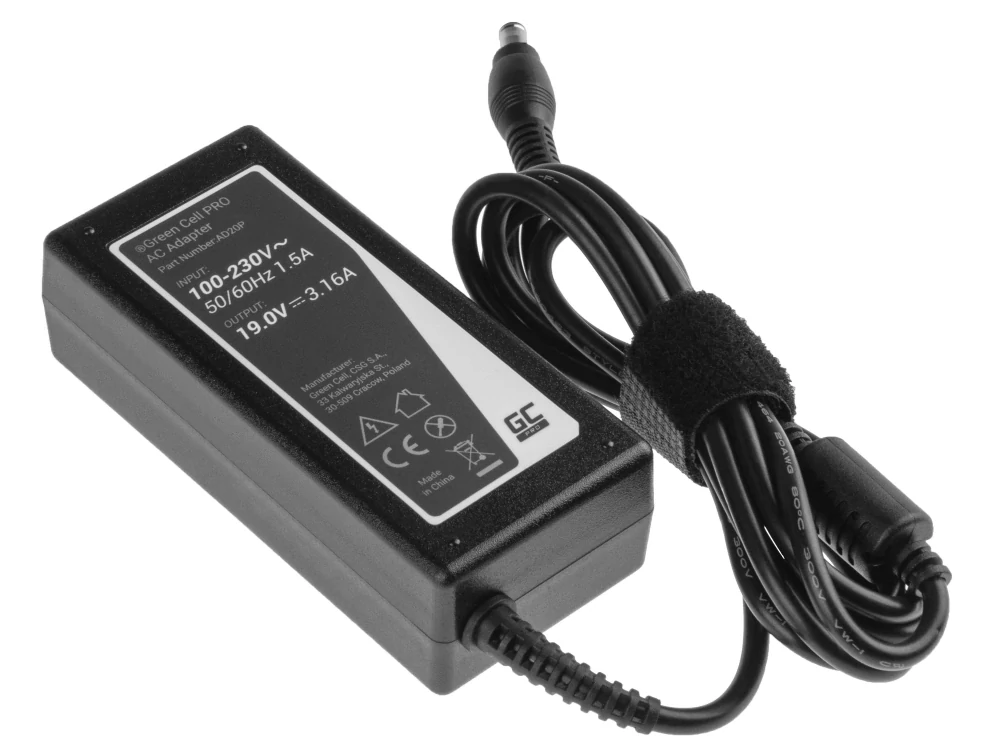 *Green Cell AD20P Adaptér Nabíječka pro Samsung AA-PA2N40W/E, AD-4019, AD-6019, BNE020005, SPA-830E 19V 3.16A 60W