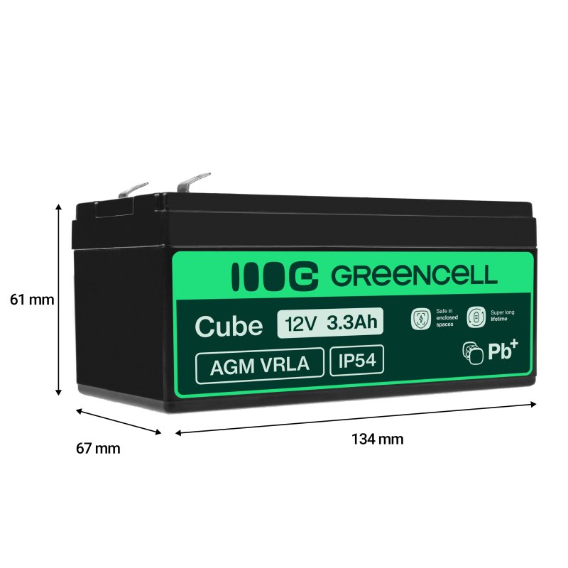 *Green Cell AGM Baterie 12V 3.3Ah