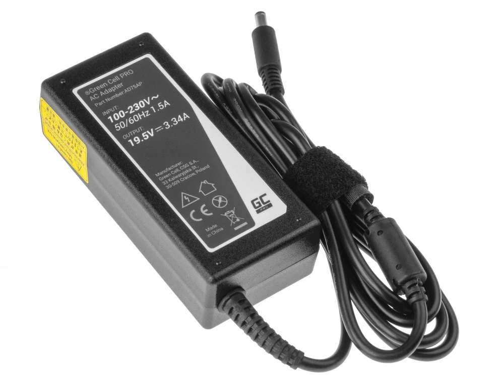 *Green Cell AD75AP Adaptér Nabíječka Dell Inspiron 15 3543 3558 3559 5552 5558 5559 5568 17 5758 5759 19.5V 65W