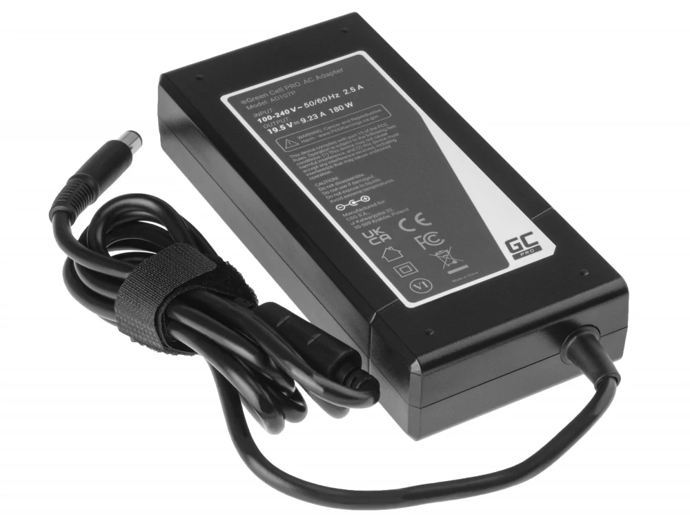 *Green Cell AD107P Adaptér Nabíječka Dell Latitude E5510 E7240 E7440 Alienware 13 14 15 M14x M15x R1 R2 R3 19.5V 9.23A 180W
