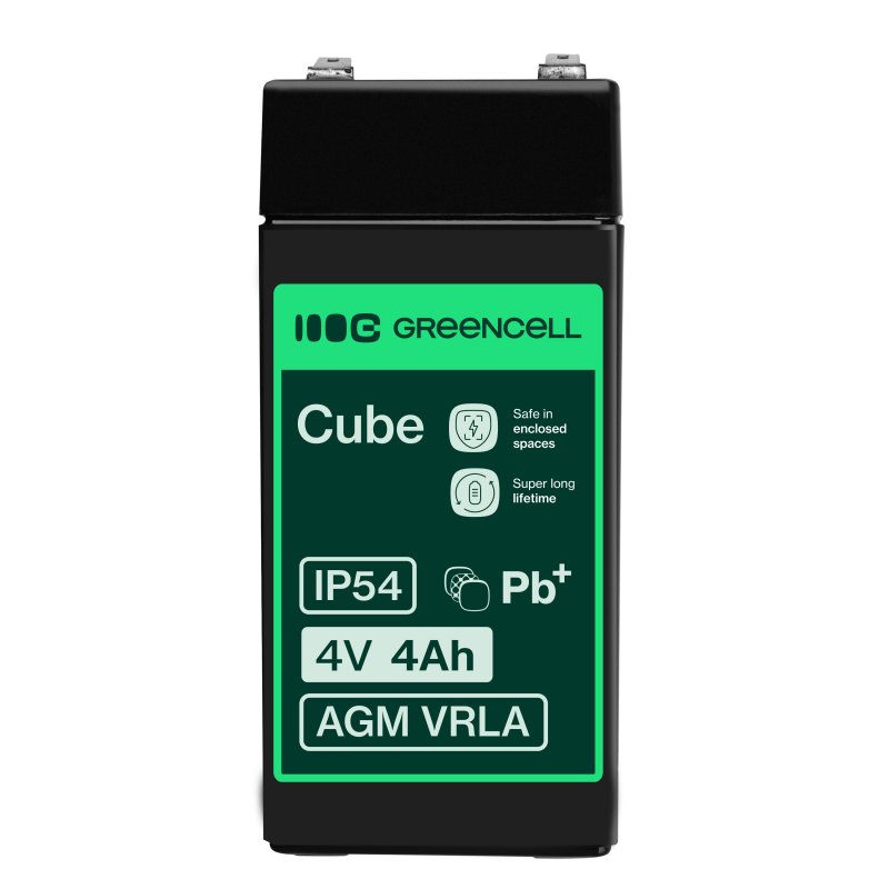 *Green Cell Bezúdržbová baterie AGM VRLA Green Cell 4V 4Ah pro zabezpečovací systémy a hračky