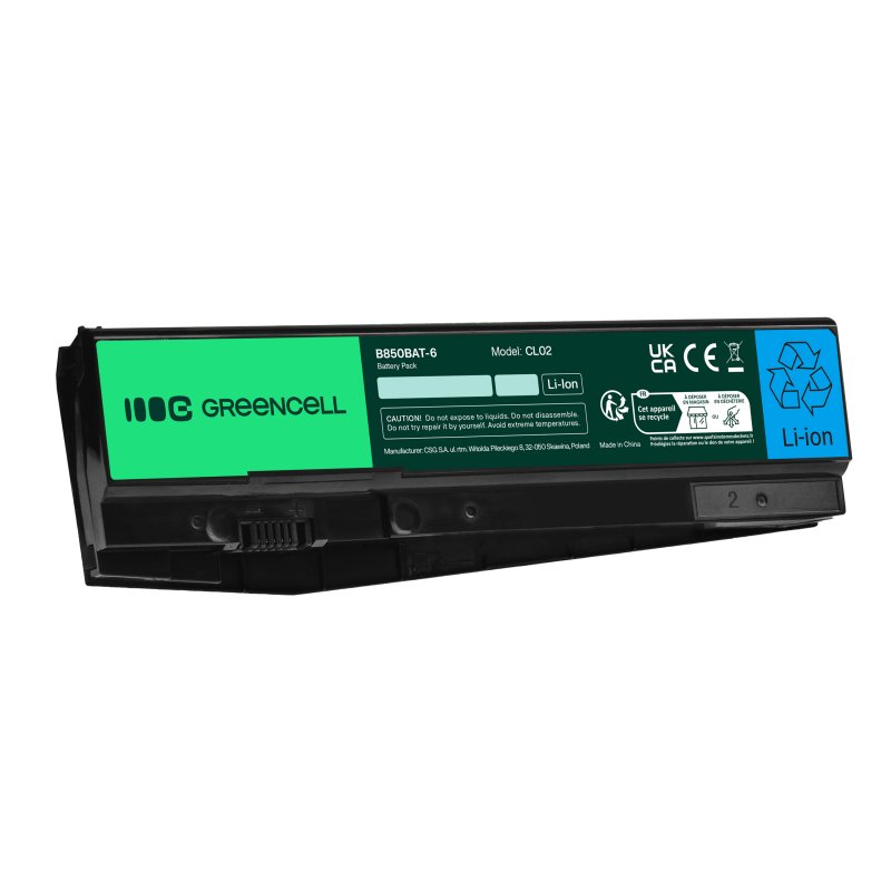 Green Cell CL02 Baterie Clevo N850BAT-6, Clevo N850 N855 N857 N870 N871 N875, Hyperbook N85 N85S N87 N87S 4400mAh Li-ion