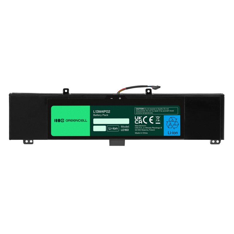 *Green Cell LE160 Baterie Lenovo L13M4P02 L13L4P02 L13N4P02, Lenovo Y50 Y50-70 Y70 Y70-70 6400mAh Li-Ion