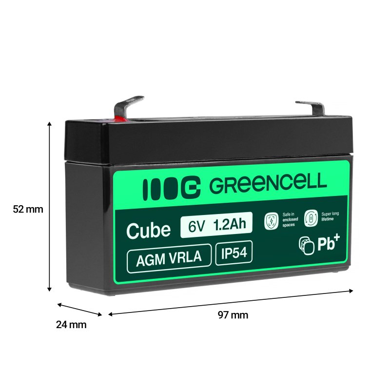 Green Cell AGM Baterie 6V 1.2Ah