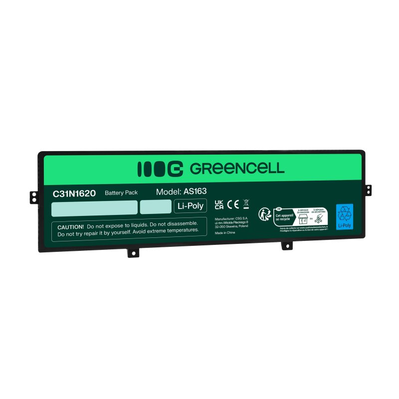 *Green Cell AS163 Baterie Asus C31N1620, Asus ZenBook UX430 UX430U UX430UA UX430UN UX430UQ 3400mAh Li-Ion