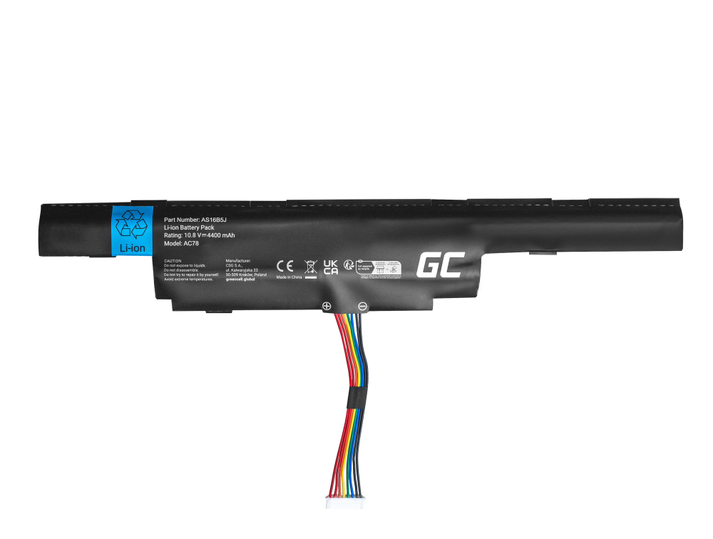 *Green Cell AC78 Baterie Acer AS16B5J AS16B8J do Acer Aspire E15 E5-575 E5-575G F15 F5-573 F5-573G TravelMate P259 P259-M P259-G2-M 4400mAh Li-Ion
