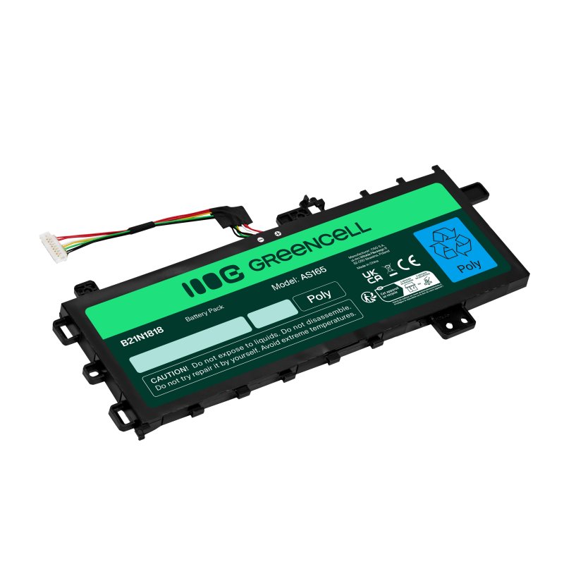 *Green Cell AS165 Baterie Asus B21N1818 C21N1818-1 do Asus VivoBook 15 A512 A512DA A512FA A512JA R512F R512U X512 X512DA X512FA X512FL 4150mAh Li-Pol