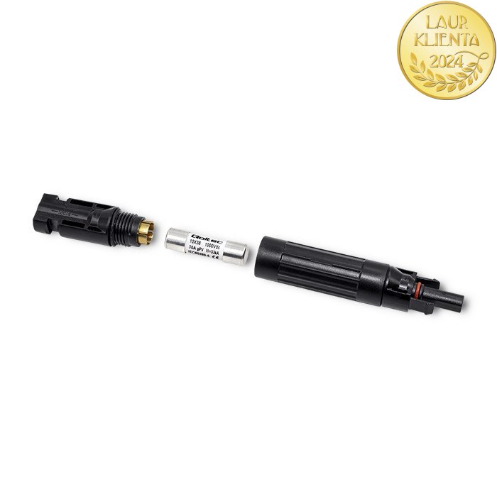 *Qoltec 52598 Instalační konektor MC4 Solar konektor s pojistkou | Konektor MC4 | 1000V | 30A