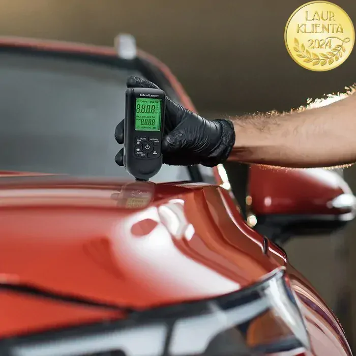 *Qoltec 50630 Měřič tloušťky láku s LCD displejem | 0~2000um