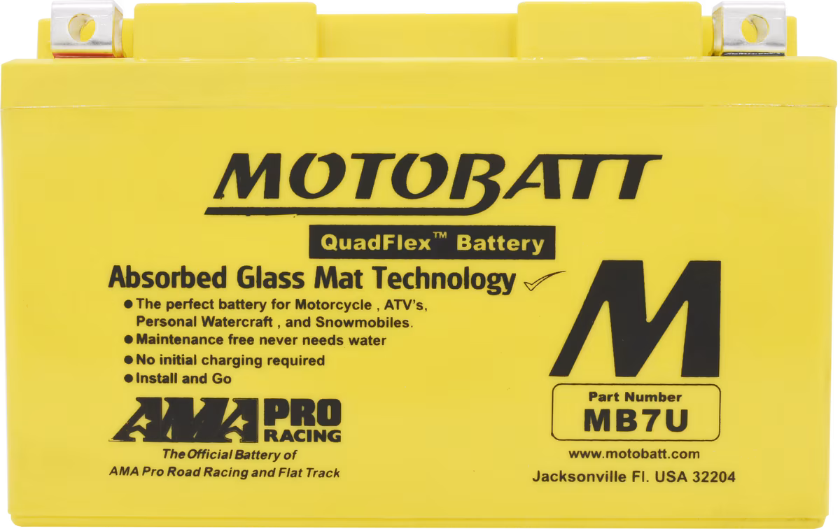 Motobatt MB7U AGM motobaterie 12V 6,5Ah 100A | Náhrada YT7B-4, YT7B-BS | Vysoký startovací výkon