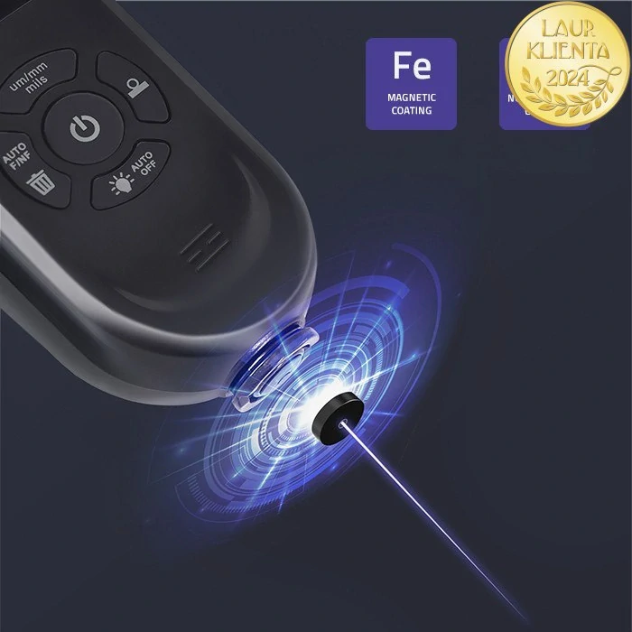 *Qoltec 50646 Měřič tloušťky láku s LCD displejem | 0~2000um