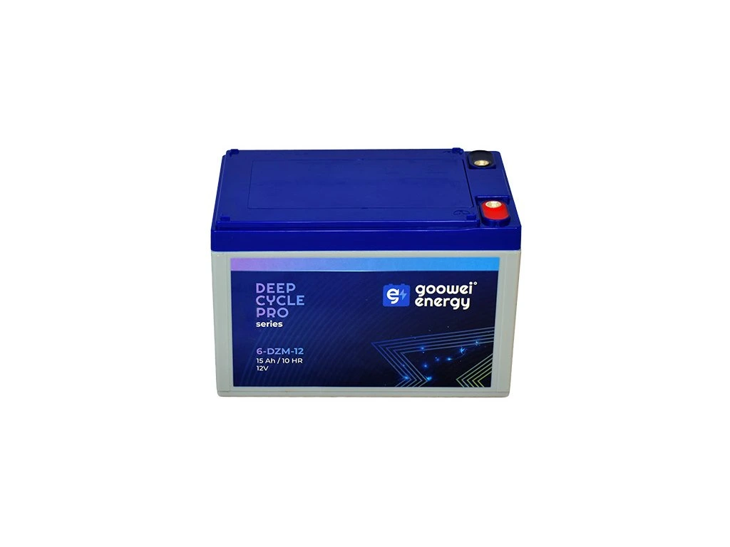 *Trakční gelová baterie GOOWEI ENERGY 6-DZM-12 12V 15Ah (Deep Cycle, VRLA/GEL) pro elektrokola, skútry a vozíky