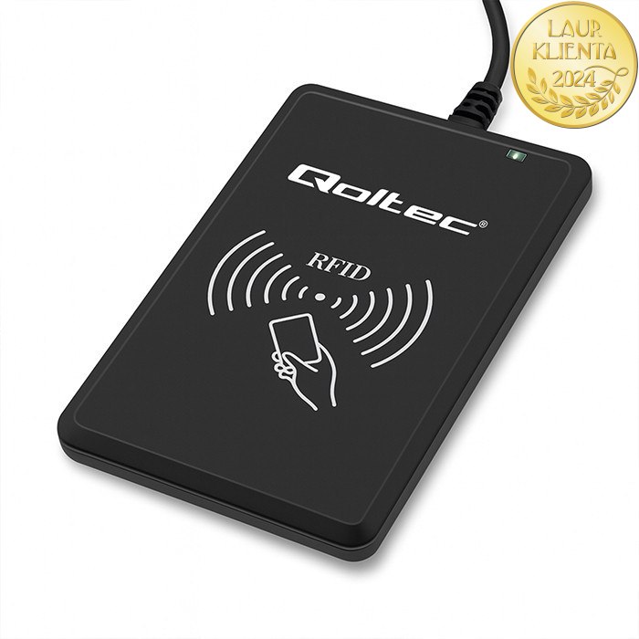 Qoltec 52428 Hotelový systém Qoltec EV | Programátor RFID karet pro elektromobily + software + 5 karet pro elektromobily