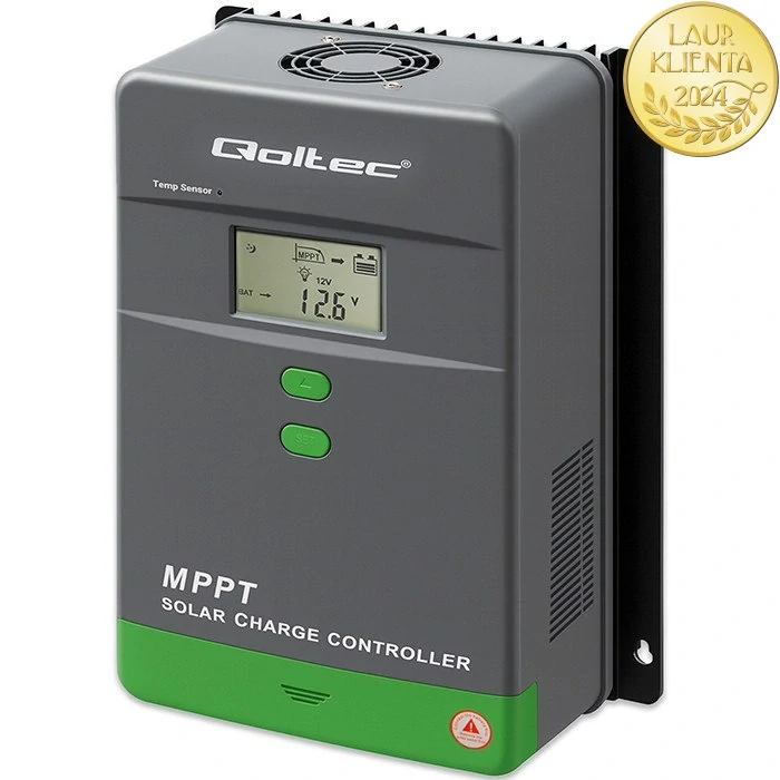 *Qoltec 53670 MPPT solární regulátor 80A | Ovládání přes Bluetooth aplikaci v mobilu | 12V / 24V / 36V / 48V | LCD | Bluetooth | AGM / GEL / LiFePO₄