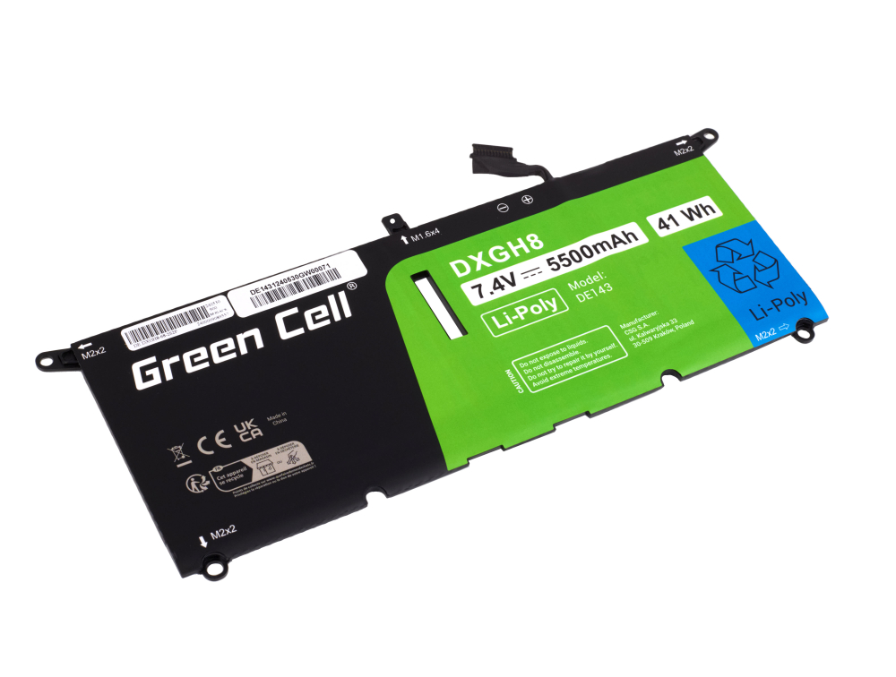 *Green Cell DE143 Baterie Dell DXGH8, Dell XPS 13 9370 9380, Dell Inspiron 13 3301 5390 7390, Dell Vostro 13 5390 5500mAh Li-Pol