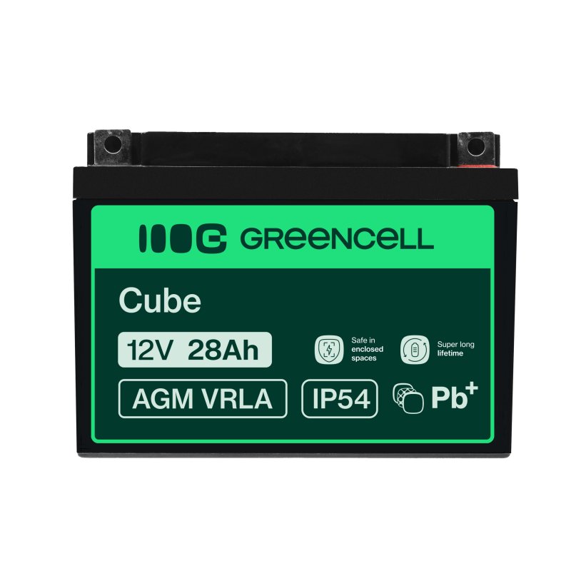 Green Cell AGM Baterie 12V 26Ah pro sekačku, člun nebo invalidní vozíky